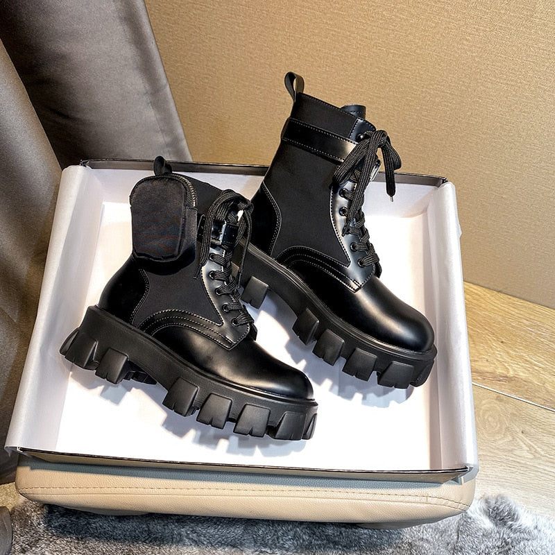 Women Motorcycle Boots With Pocket Designer Shoes