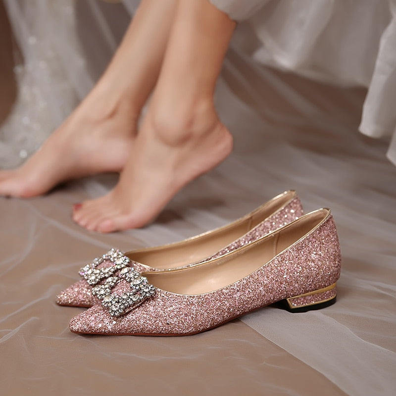 French Wedding Shoes Wear Princess Crystal Shoes