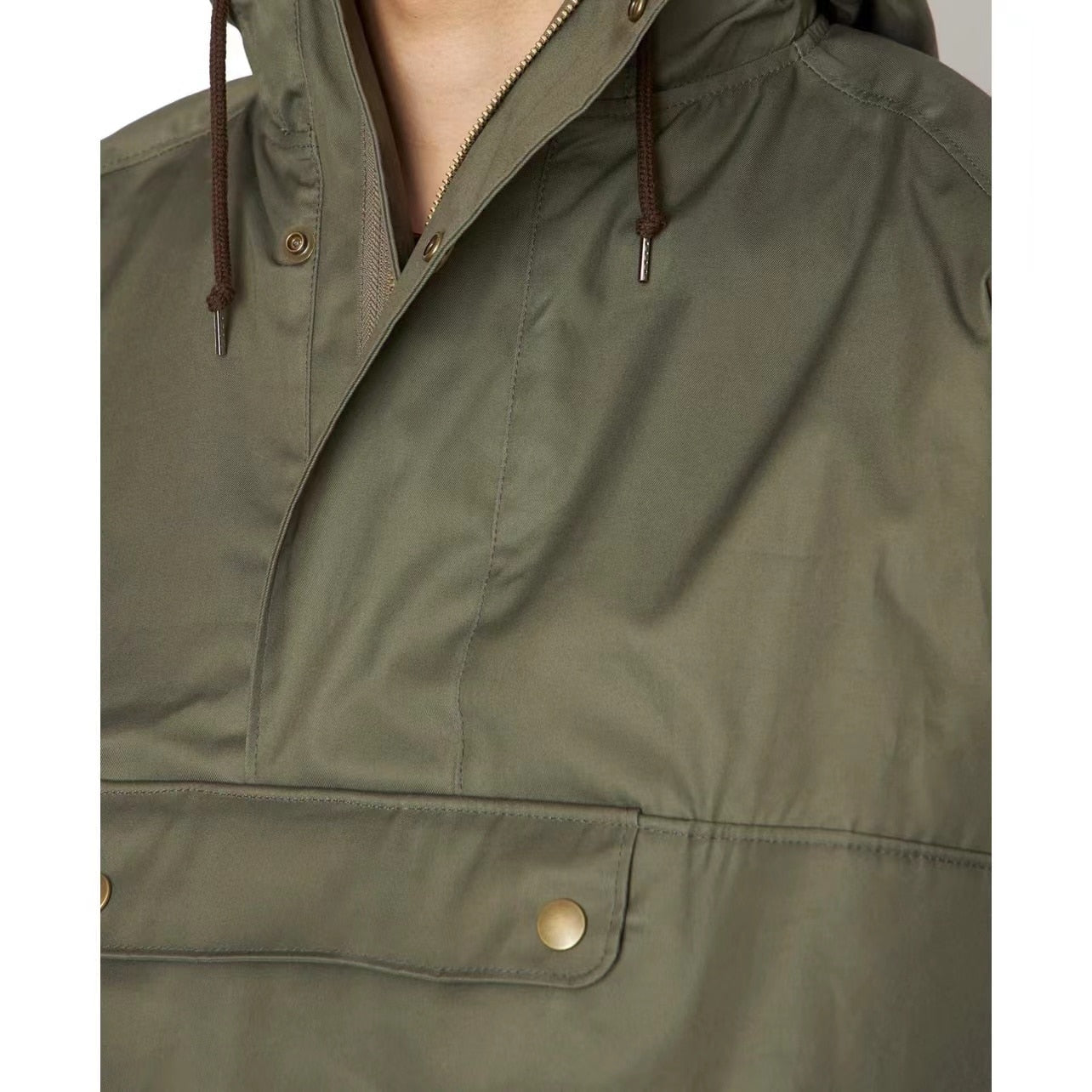 Color Matching Men's Hooded Semi Zipper Silhouette Jacket
