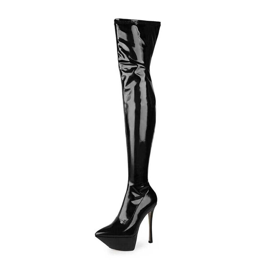 Women's Shoes Waterproof Platform Fashion Side Zip Pointed Toe High Boots