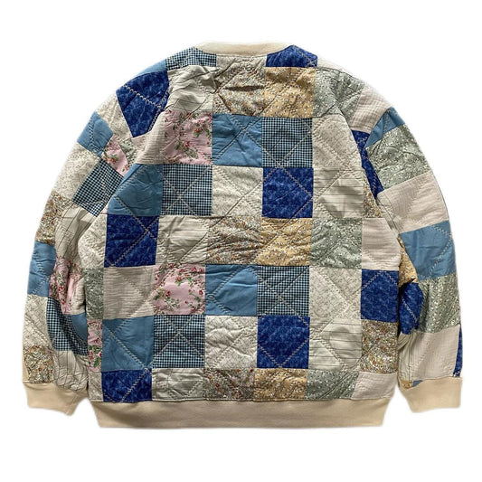 Vintage Back Patchwork Calico Loose Type Thick Men's and Women's Pullover Hoodie