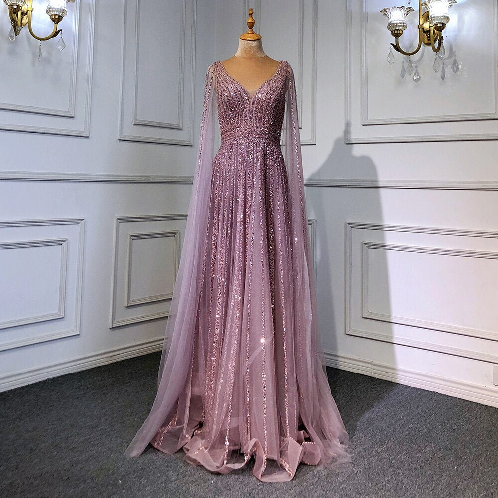 A - Line Beaded Sexy Evening Dresses Gowns For Party - LiveTrendsX