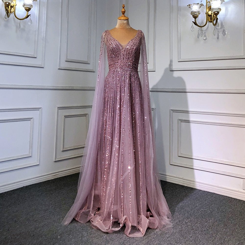 A - Line Beaded Sexy Evening Dresses Gowns For Party - LiveTrendsX