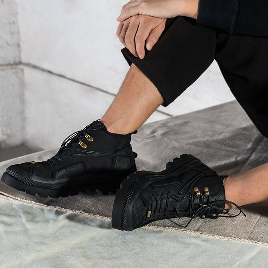 All - match vintage leather canvas shoes - LiveTrendsX