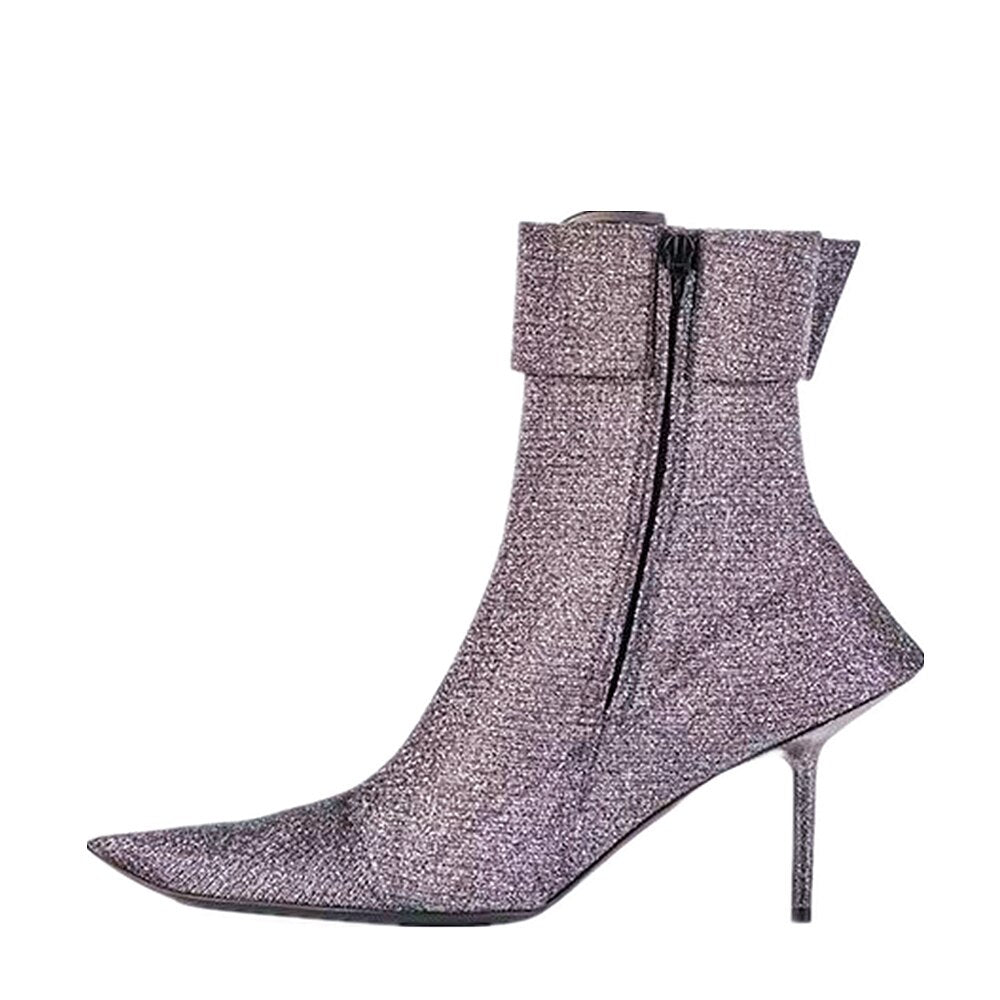 Autumn and Winter Belt Buckle Side Zipper Martin Nude Boots For Women - LiveTrendsX