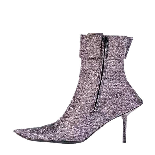 Autumn and Winter Belt Buckle Side Zipper Martin Nude Boots For Women - LiveTrendsX