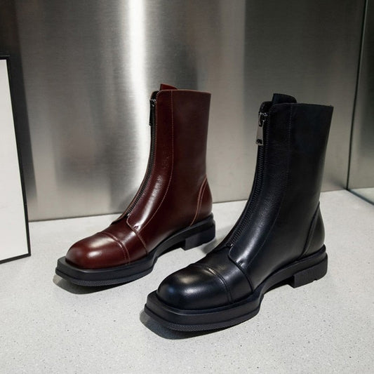 Autumn and winter shoes Women ankle boots natural leather - LiveTrendsX