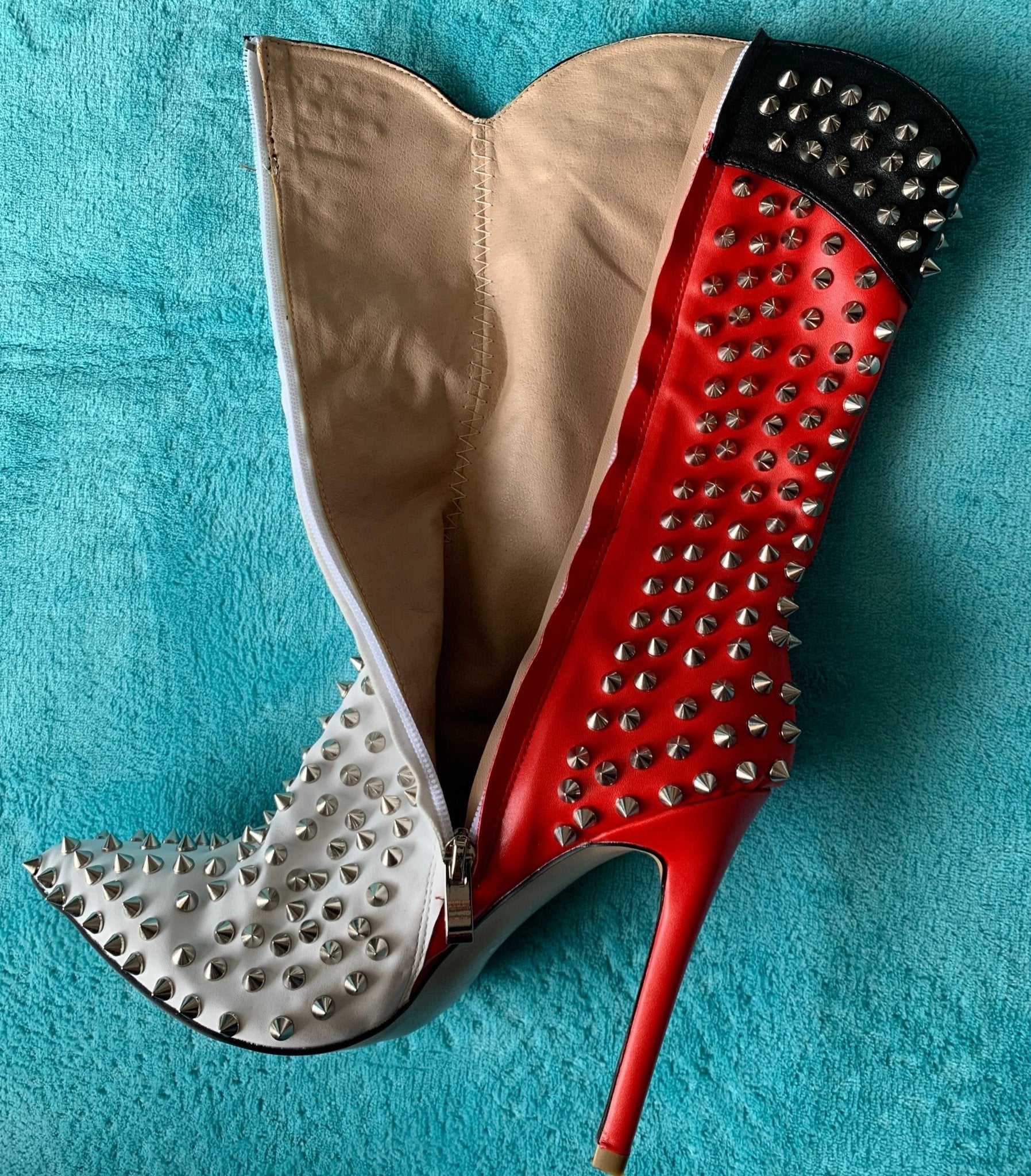 Autumn White Red Patchwork Ankle Boots Women Martin Boots - LiveTrendsX