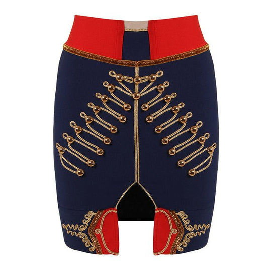 Bandage Mini Skirt Sexy Button Split Fork - LiveTrendsX