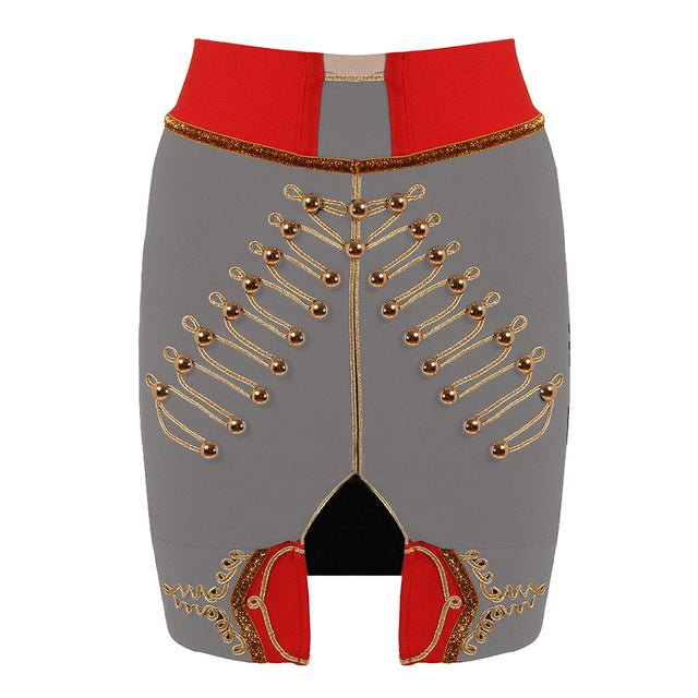 Bandage Mini Skirt Sexy Button Split Fork - LiveTrendsX