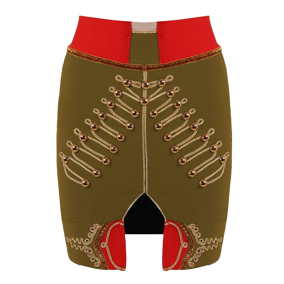 Bandage Mini Skirt Sexy Button Split Fork - LiveTrendsX