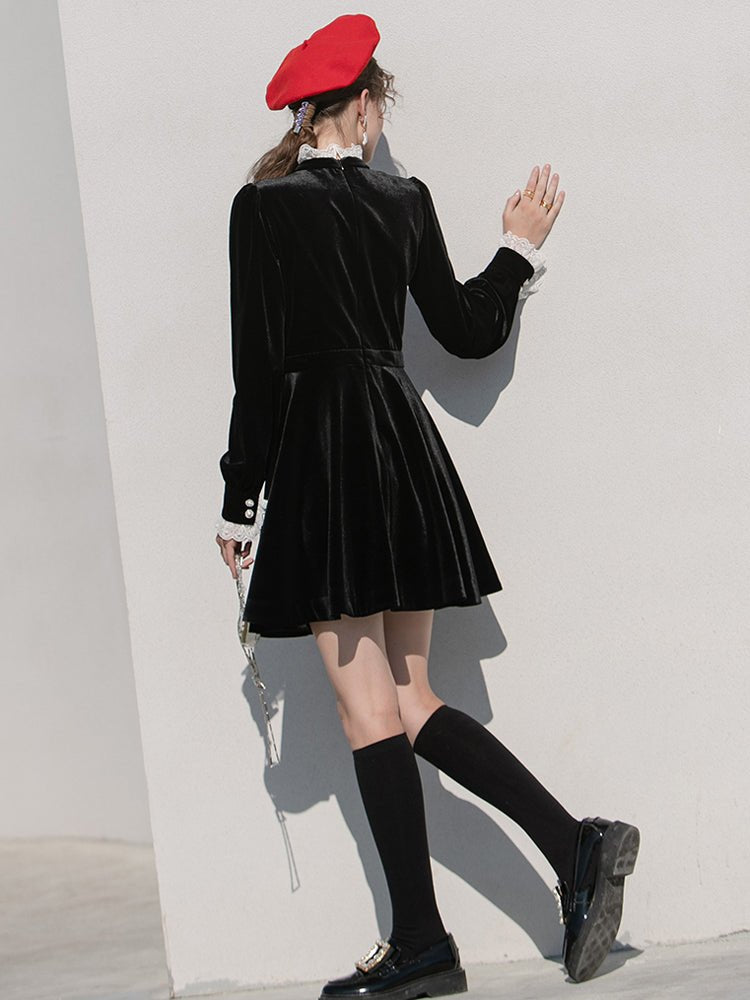 Black evening dress women's velvet niche luxury dress - LiveTrendsX