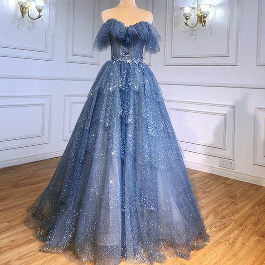 Blue Sweetheart Evening Dresses Gowns - LiveTrendsX