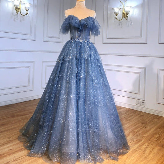 Blue Sweetheart Evening Dresses Gowns - LiveTrendsX