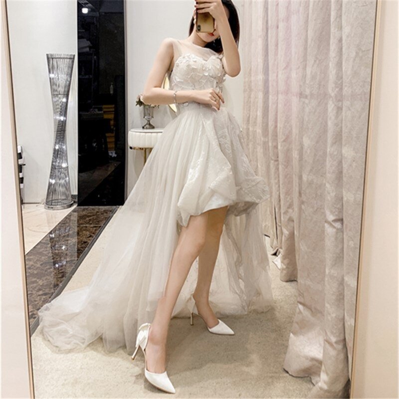 Bow satin sandals bride pearl white pointed wedding shoes - LiveTrendsX