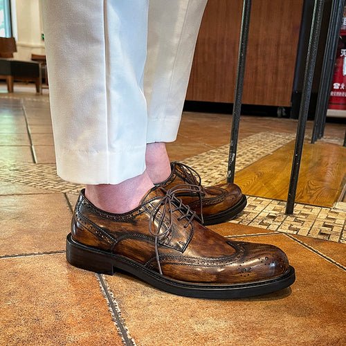 British retro handmade casual leather shoes - LiveTrendsX