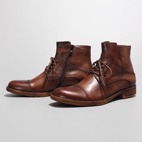 British style retro colored handmade shoes leather martin boots - LiveTrendsX