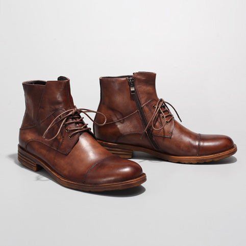 British style retro colored handmade shoes leather martin boots - LiveTrendsX