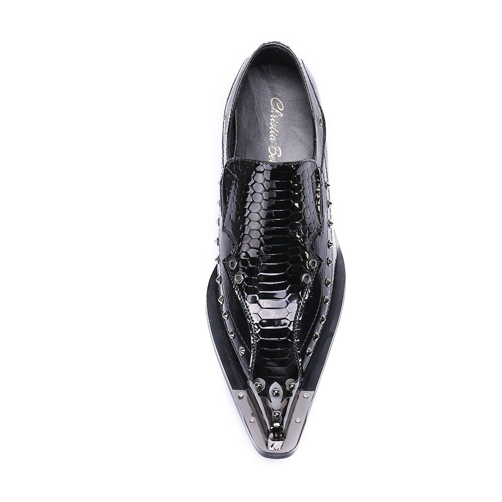 Business Style Rivets Men Dress Shoes Oxfords Flats Wedding Shoes - LiveTrendsX