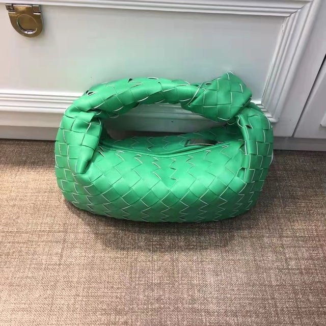 Cow leather woven totes bag semi circular leather Croissant bag - LiveTrendsX