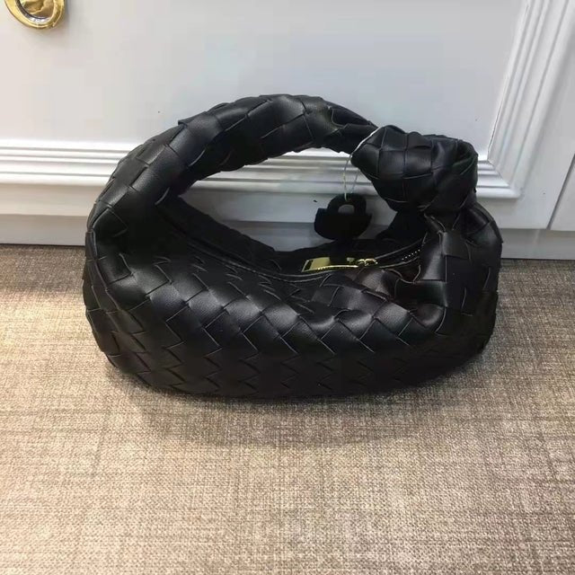 Cow leather woven totes bag semi circular leather Croissant bag - LiveTrendsX