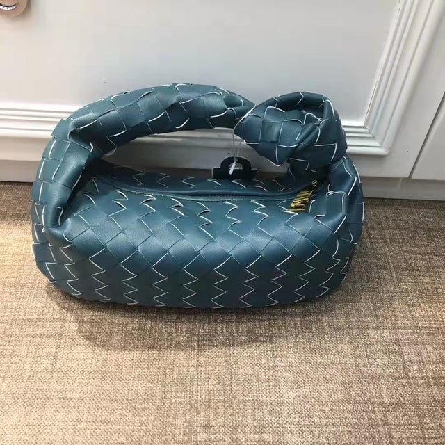 Cow leather woven totes bag semi circular leather Croissant bag - LiveTrendsX