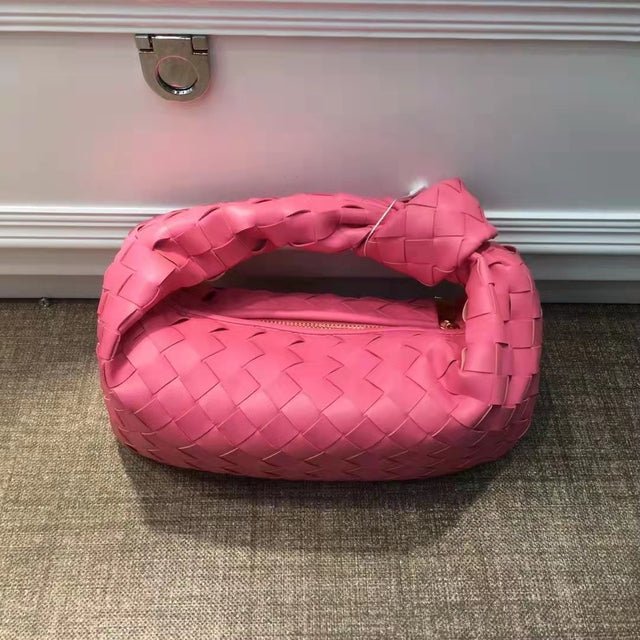 Cow leather woven totes bag semi circular leather Croissant bag - LiveTrendsX