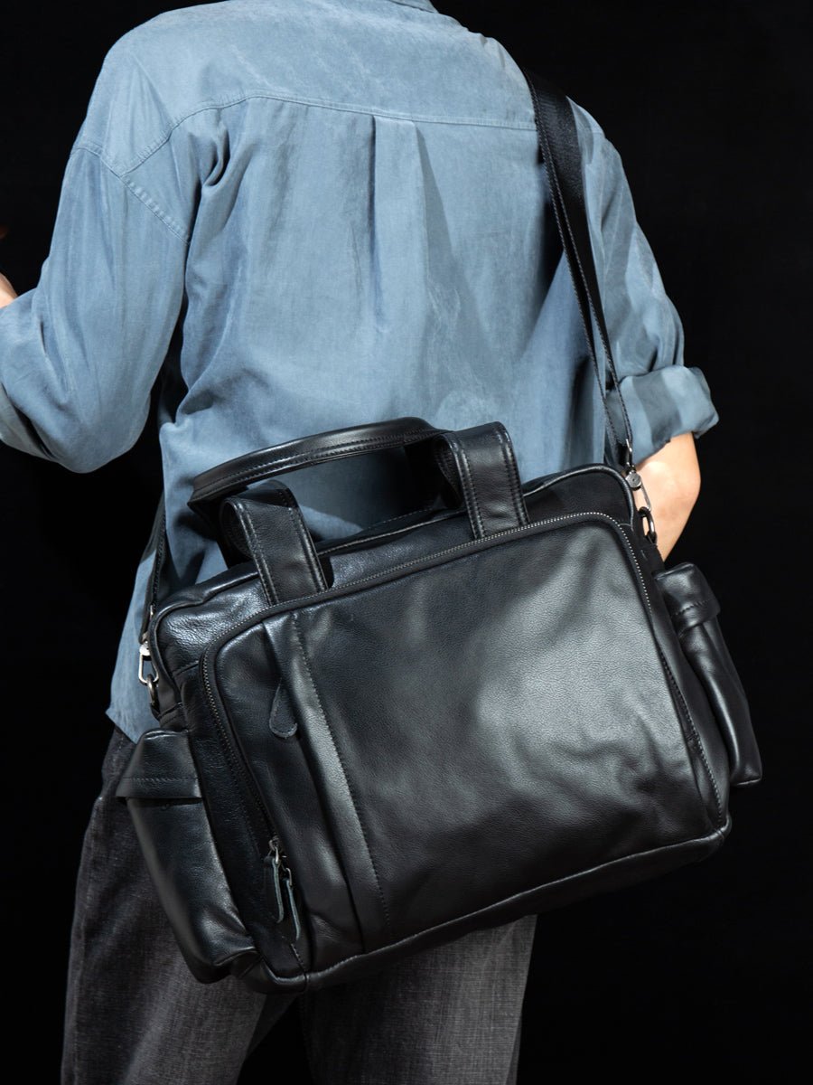 Cowhide fashion men's bag leisure large capacity fitness bag - LiveTrendsX