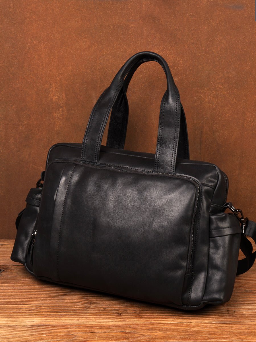 Cowhide fashion men's bag leisure large capacity fitness bag - LiveTrendsX