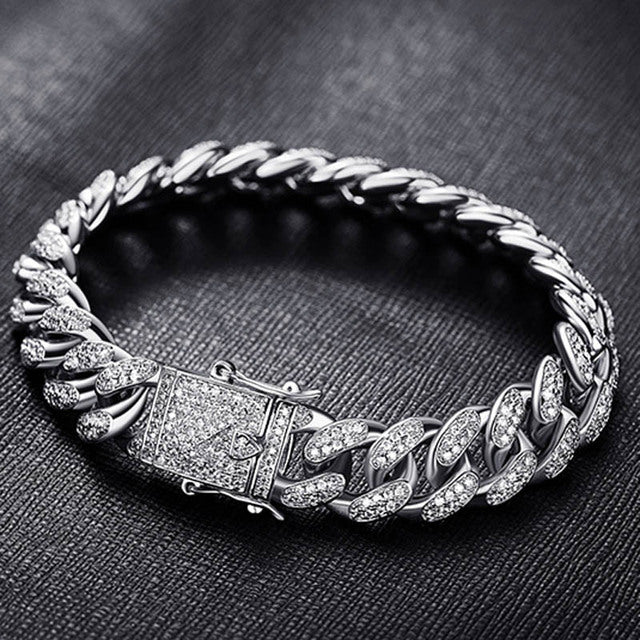 Curb Cuban Link Bracelets Copper Lab Bling Iced Out - LiveTrendsX