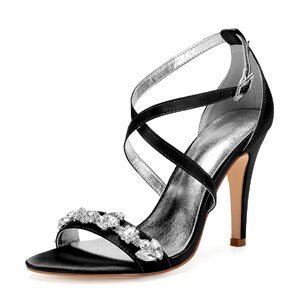 Eggplant satin evening dress shoes women sandals - LiveTrendsX
