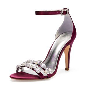 Elegant lady thin high heels satin evening dress sandals - LiveTrendsX