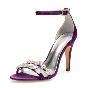 Elegant lady thin high heels satin evening dress sandals - LiveTrendsX