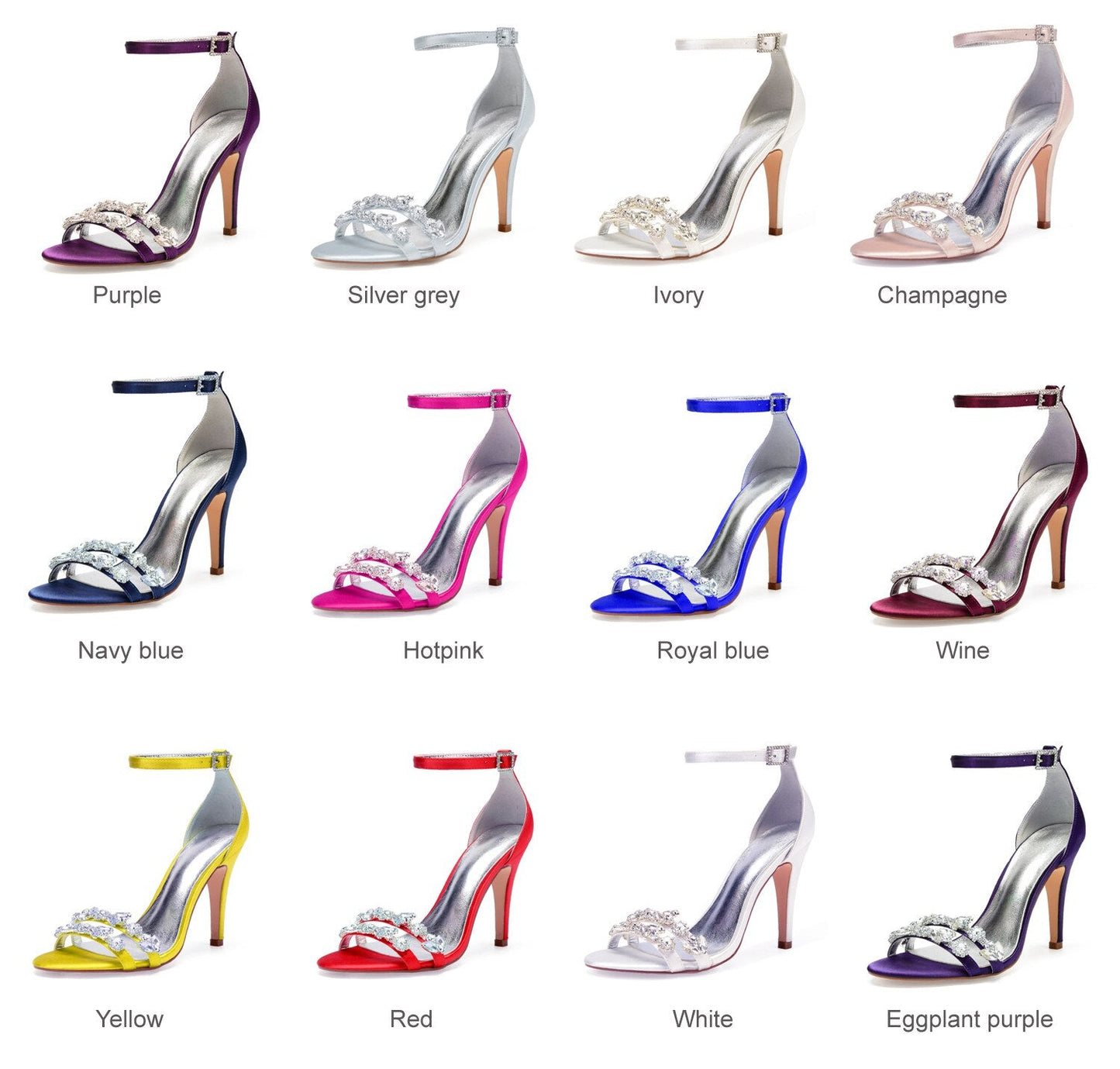 Elegant lady thin high heels satin evening dress sandals - LiveTrendsX