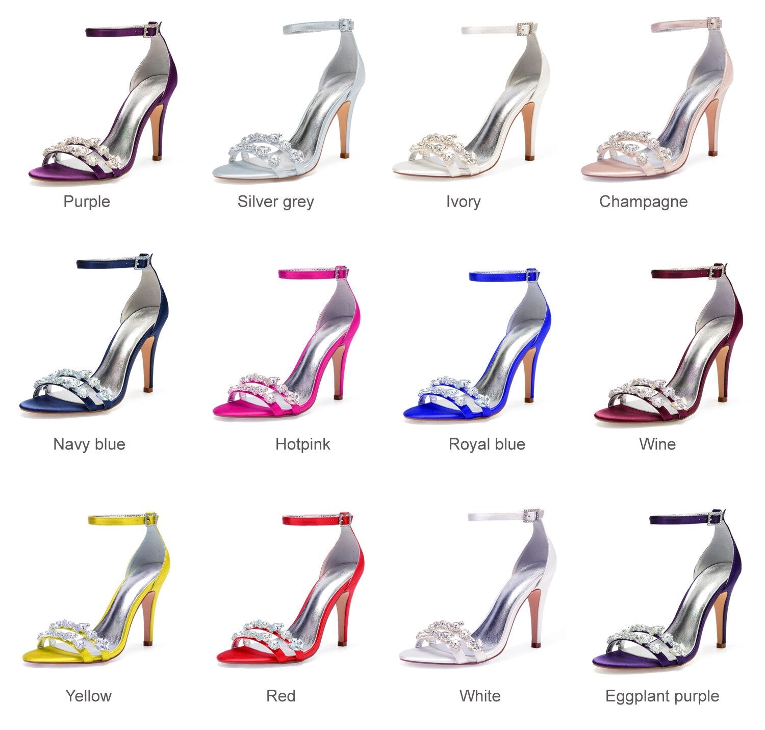 Elegant lady thin high heels satin evening dress sandals - LiveTrendsX