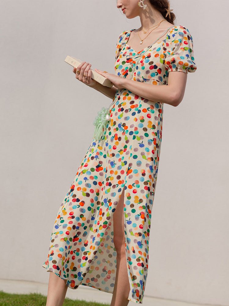 Floral halter waist party dress square neck sweet dress - LiveTrendsX