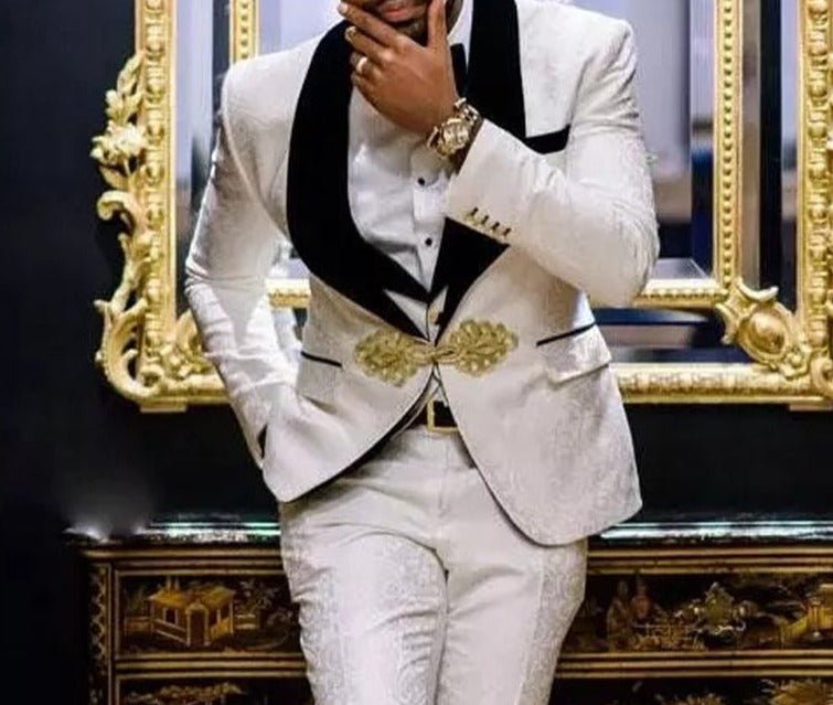 Floral Pattern Groom Tuxedo for Wedding Men Suits - LiveTrendsX