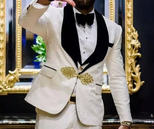 Floral Pattern Groom Tuxedo for Wedding Men Suits - LiveTrendsX