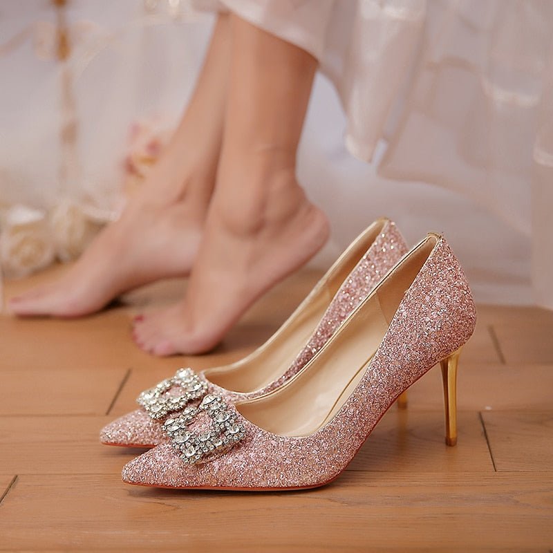 French Wedding Shoes Wear Princess Crystal Shoes - LiveTrendsX
