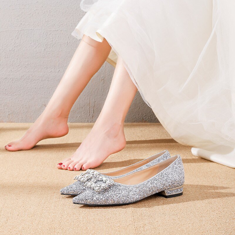 French Wedding Shoes Wear Princess Crystal Shoes - LiveTrendsX