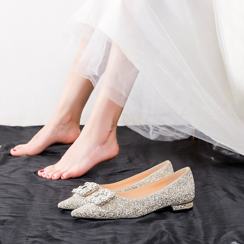 French Wedding Shoes Wear Princess Crystal Shoes - LiveTrendsX