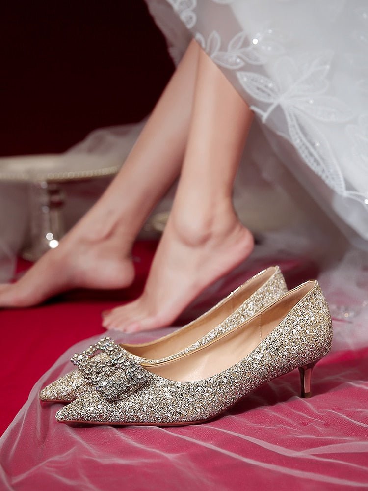 French Wedding Shoes Wear Princess Crystal Shoes - LiveTrendsX