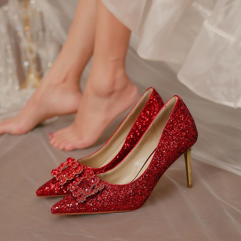 French Wedding Shoes Wear Princess Crystal Shoes - LiveTrendsX