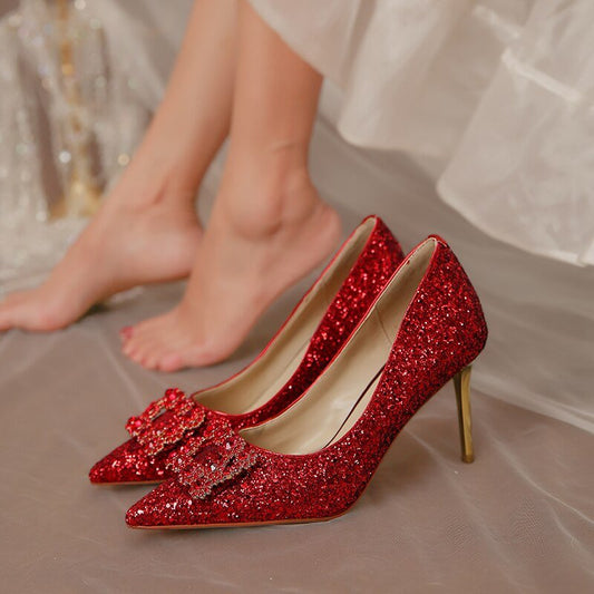 French Wedding Shoes Wear Princess Crystal Shoes - LiveTrendsX