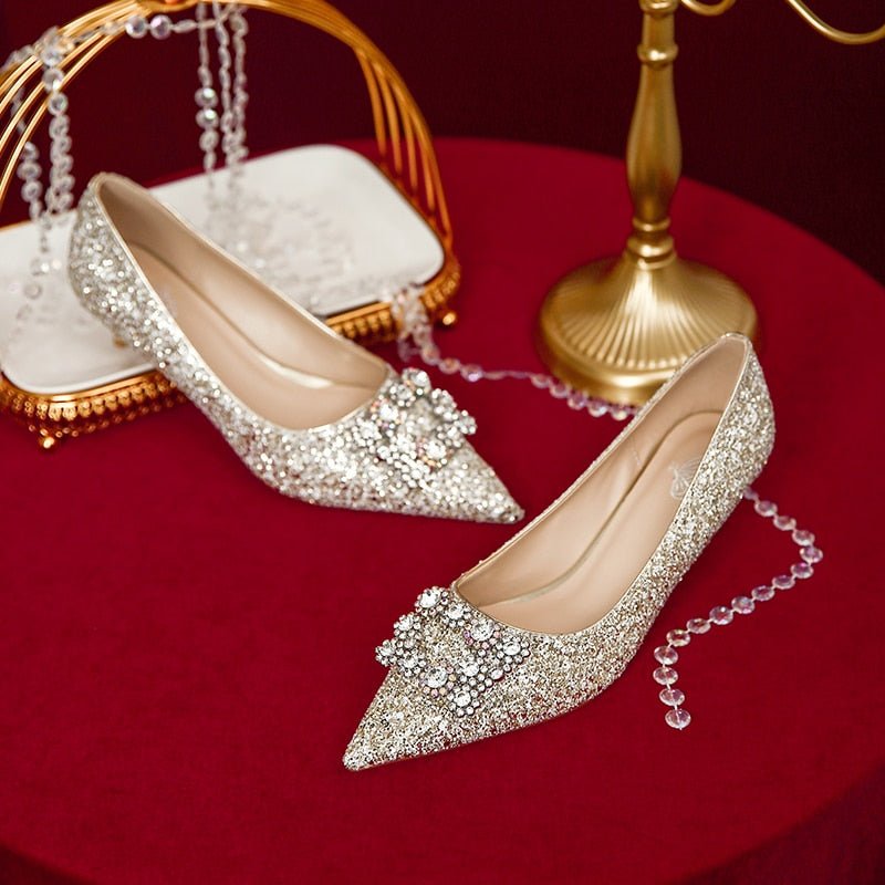 French Wedding Shoes Wear Princess Crystal Shoes - LiveTrendsX