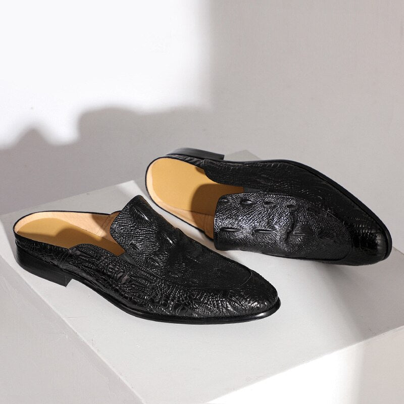 Half Slippers Outside Leather Breathable Men Shoes - LiveTrendsX