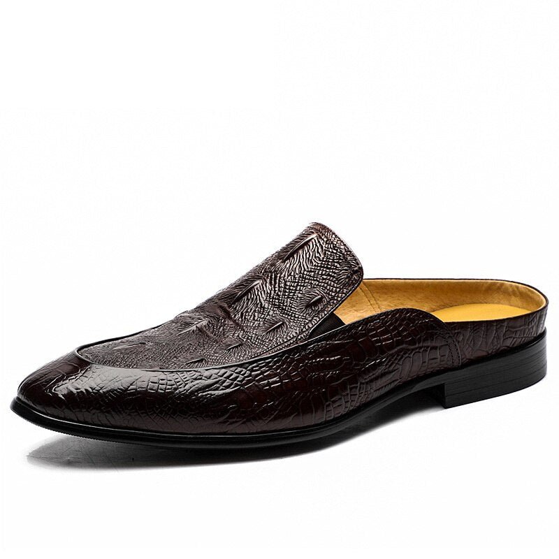 Half Slippers Outside Leather Breathable Men Shoes - LiveTrendsX