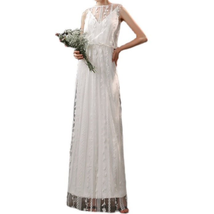 Lace Satin 2 Piece Wedding Dress - LiveTrendsX