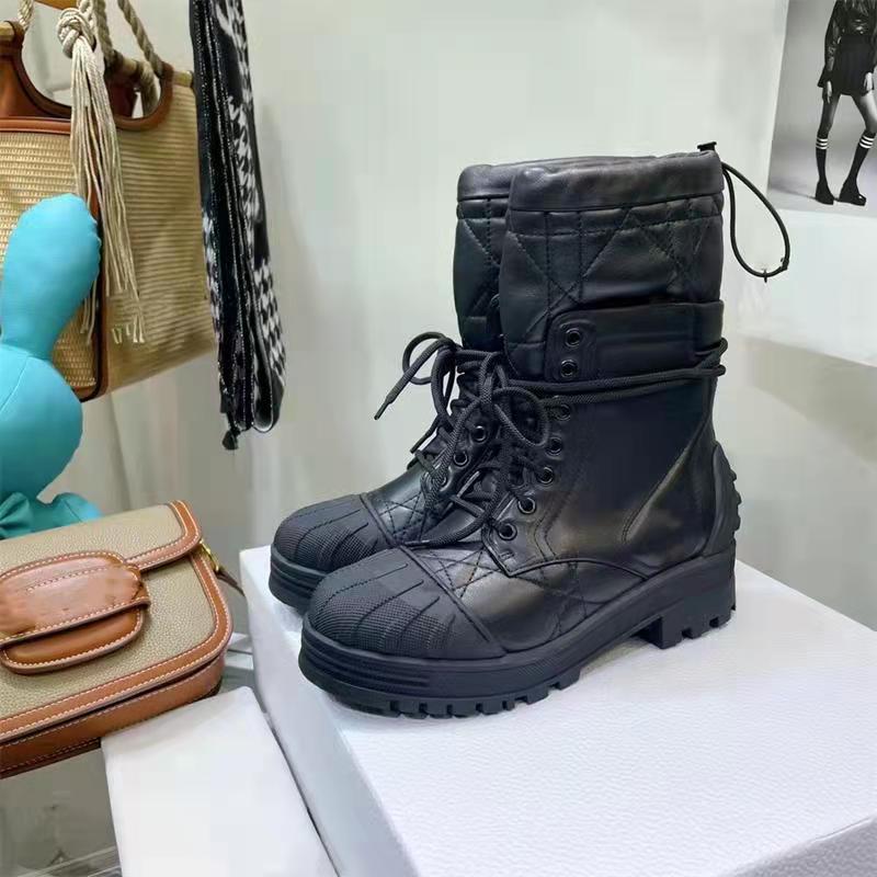 Ladies Short Boots Solid Color Platform Square Heel Women Shoes - LiveTrendsX