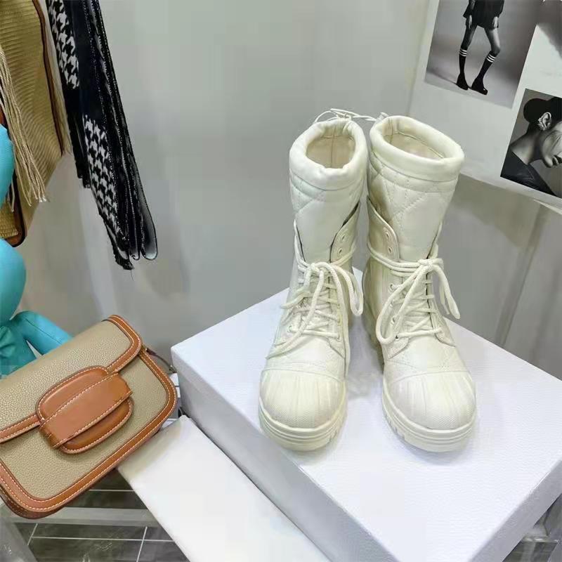 Ladies Short Boots Solid Color Platform Square Heel Women Shoes - LiveTrendsX